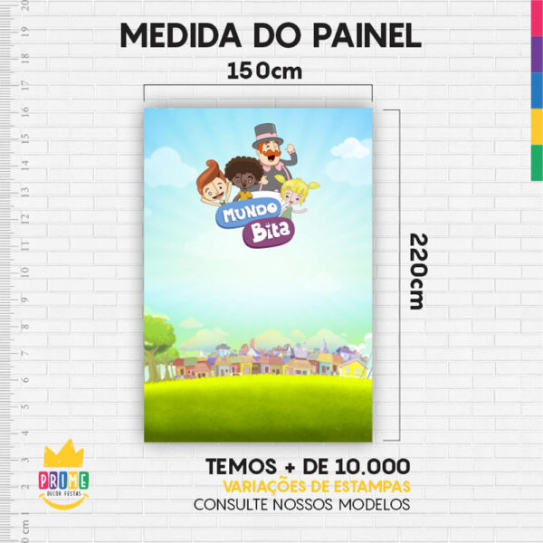 Kit Casado Mundo Bita Painel Redondo Trio Capas Cilindro Retangular Vertical Em Tecido - Image 5