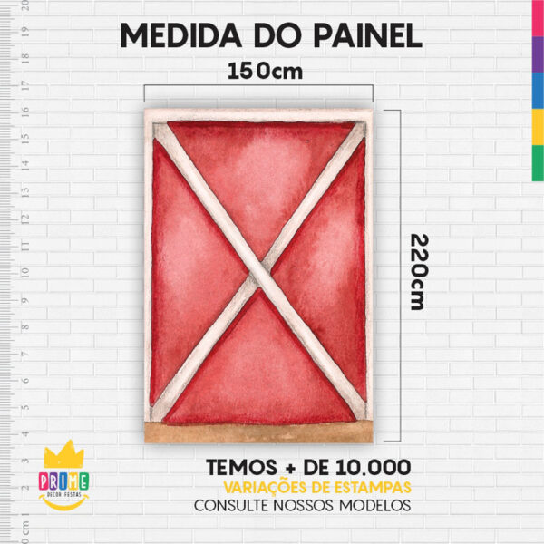 Kit Casado Fazendinha Painel Redondo Trio Capas Cilindro Retangular Vertical Em Tecido - Image 6