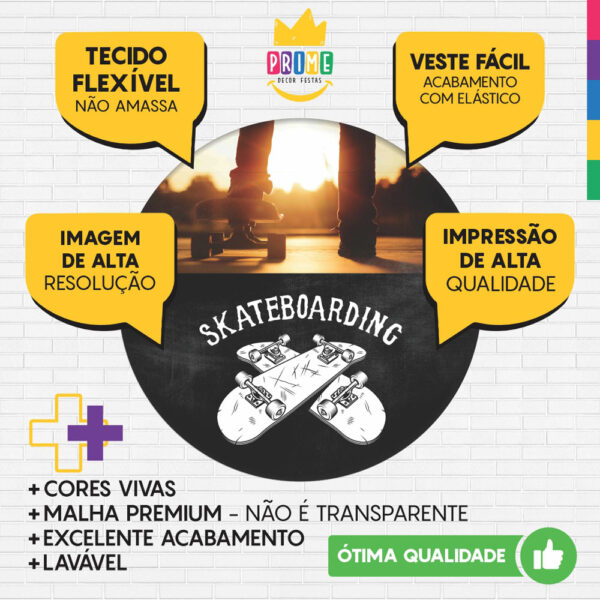 Trio Capa Cilindro + Painel Redondo 3D Skate 1,50m Veste Fácil - Image 3