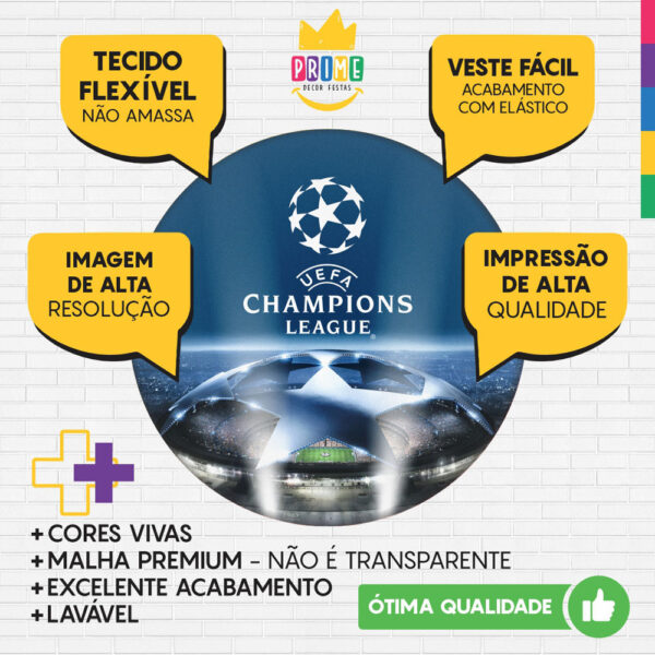 Trio Capa Cilindro + Painel Redondo 3D Futebol 1,50m Veste Fácil - Image 3