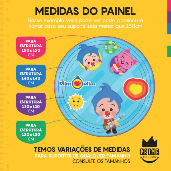 Trio Capa Cilindro + Painel Redondo 3D Palhaço Plim Plim 1,50m Veste Fácil - Image 4