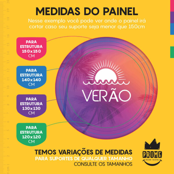 Trio Capa Cilindro + Painel Redondo 3D Tardezinha 1,50m Veste Fácil - Image 4