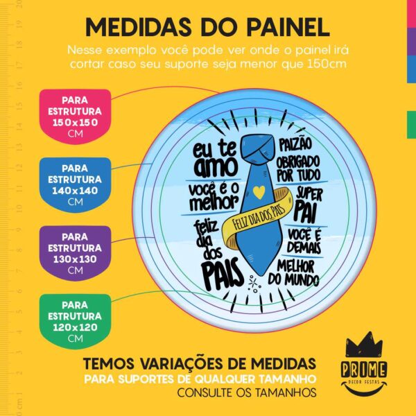 Trio Capa Cilindro + Painel Redondo 3D Dia dos Pais 1,50m Veste Fácil - Image 4