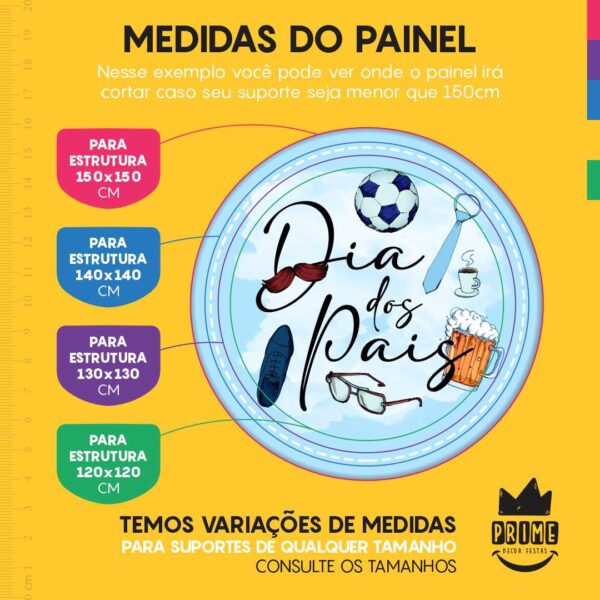 Trio Capa Cilindro + Painel Redondo 3D Dia dos Pais 1,50m Veste Fácil - Image 4