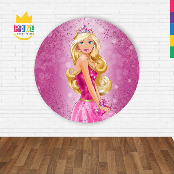 Painel Redondo 3D Barbie Abre Fácil Tecido - Image 2