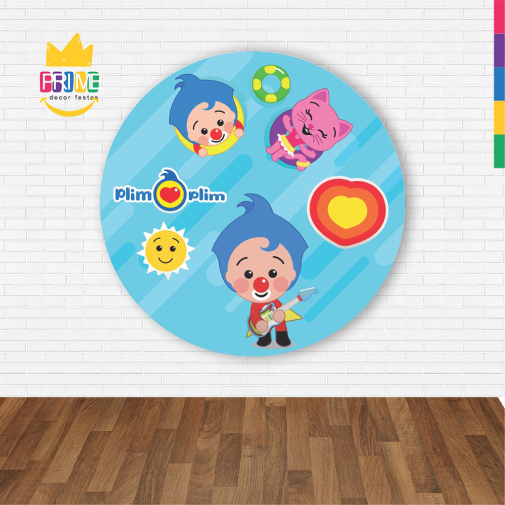 Painel Redondo 3D Palhaço Plim Plim Abre Fácil Tecido - Imagem 2