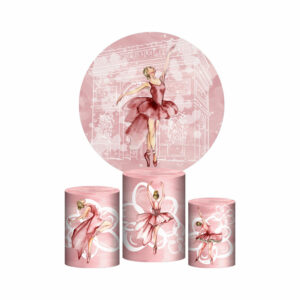 Trio Capa Cilindro + Painel Redondo 3D Bailarina 1,50m Veste Fácil