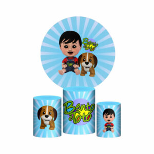 Trio Capa Cilindro + Painel Redondo 3D Bento e Toto 1,50m Veste Fácil