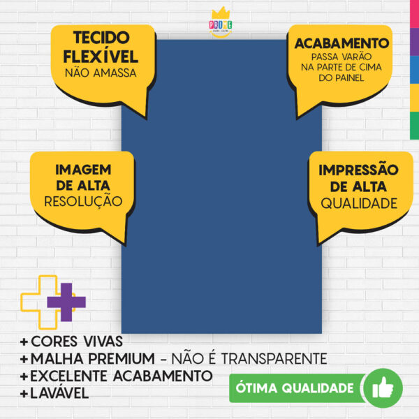 Painel de Festa Retangular 3D Cor Solida Azul Escuro Casadinho 1,50m x 2,20 - Image 3
