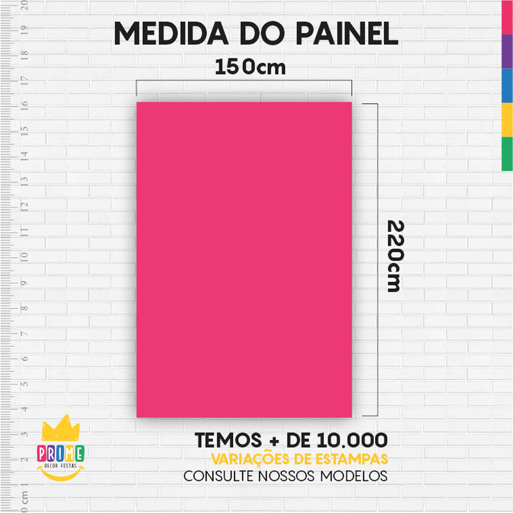 Painel de Festa Retangular 3D Cor Sólida Pink Casadinho 1,50m x 2,20 - Imagem 4