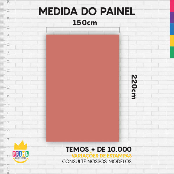 Painel de Festa Retangular 3D Cor Sólida Rosé  Casadinho 1,50m x 2,20 - Image 4