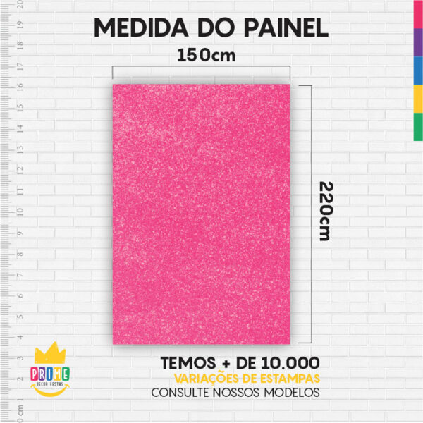 Painel de Festa Retangular 3D Glitter Pink Casadinho 1,50m x 2,20 - Image 4