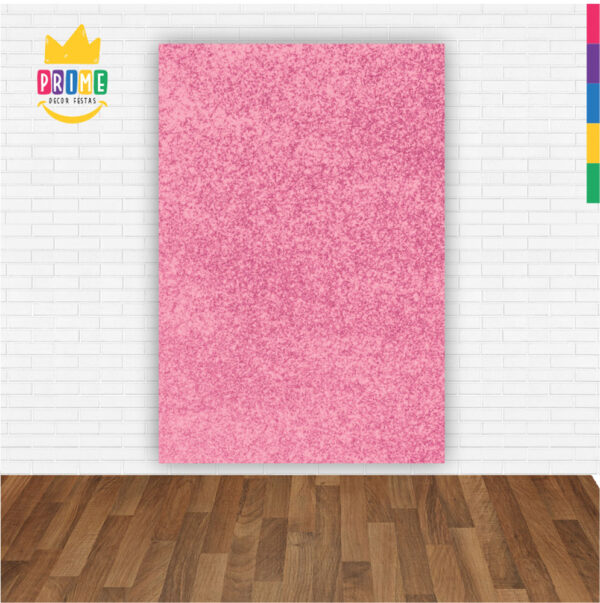 Painel de Festa Retangular 3D Glitter Rosa Casadinho 1,50m x 2,20 - Image 2