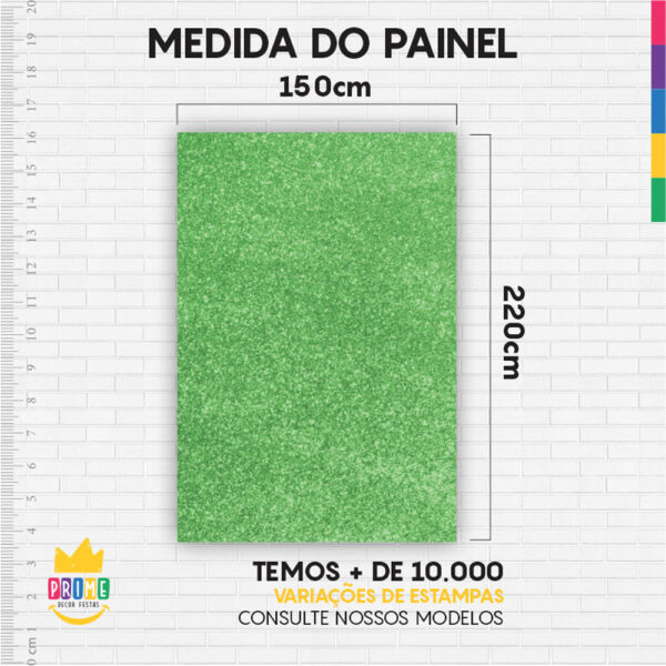 Painel de Festa Retangular 3D Glitter Verde Limão Casadinho 1,50m x 2,20 - Image 4