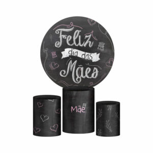 Trio Capa Cilindro + Painel Redondo 3D Dia das Mães Giz 1,50m Veste Fácil