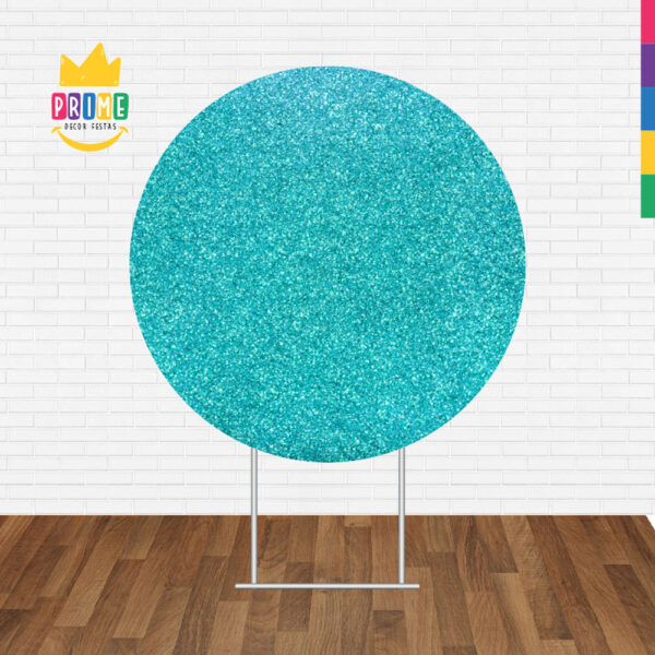 Painel Redondo 3D  Glitter Verde Tecido Sublimado - Image 2