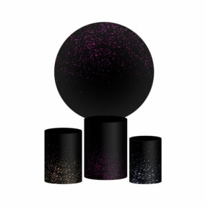 Trio Capa Cilindro + Painel Redondo 3D Glitter 1,50m Veste Fácil