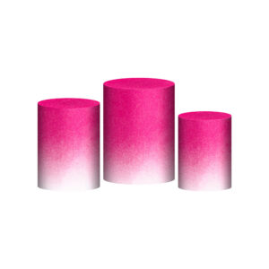 Trio Capa Cilindro Glitte Rosa Degradê 3D Em Tecido Com Elástico