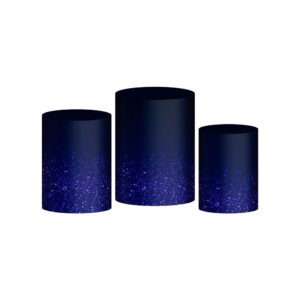 Trio Capa Cilindro Glitte Roxo Escuro 3D Em Tecido Com Elástico