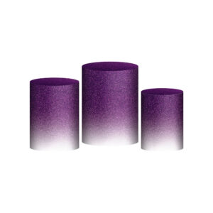 Trio Capa Cilindro Glitte Roxo Degradê 3D Em Tecido Com Elástico
