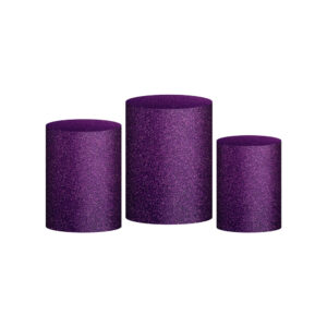 Trio Capa Cilindro Glitte Roxo 3D Em Tecido Com Elástico