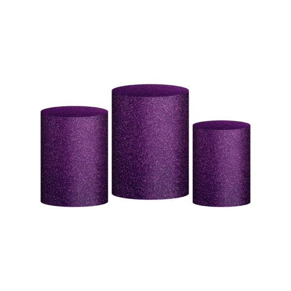 Trio Capa Cilindro Glitte Roxo 3D Em Tecido Com Elástico