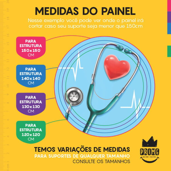 Painel Redondo 3D Medicina Tecido Sublimado - Image 4