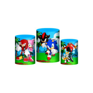 Trio Capa Cilindro Sonic 3D Em Tecido Com Elástico