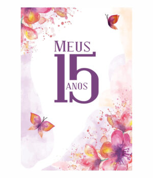 Painel de Festa Retangular 3D Meus 15 Anos Casadinho 1,50m x 2,20