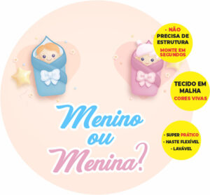Painel Redondo 3D Chá Revelação Abre Fácil Tecido