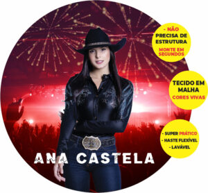 Painel Redondo 3D Ana Castela Abre Fácil Tecido