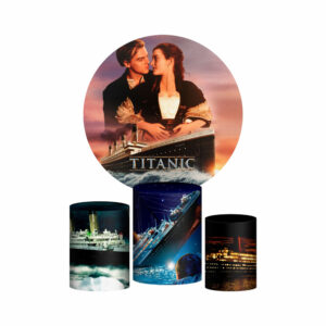 Trio Capa Cilindro + Painel Redondo 3D Titanic 1,50m Veste Fácil