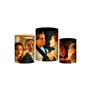 Trio Capa Cilindro Titanic 3D Em Tecido Com Elástico