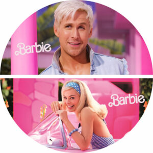 Painel Redondo 3D Barbie Tecido Sublimado