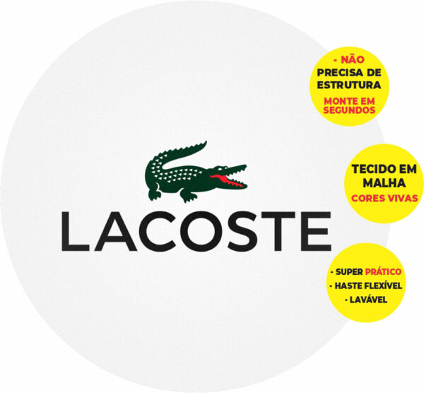 Painel Redondo 3D Lacoste Abre Fácil Tecido
