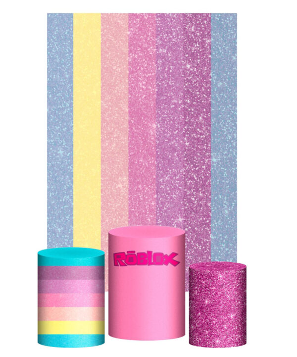 Kit Casado Roblox Menina Trio Capa Cilindro Retangular Tecido