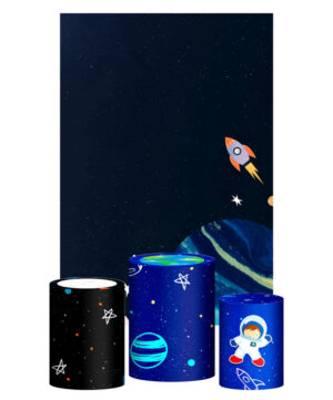 Kit Casado Astronauta Trio Capa Cilindro Retangular Tecido