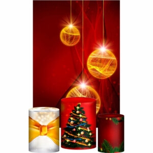 Kit Casado Natal Trio Capa Cilindro Retangular Tecido