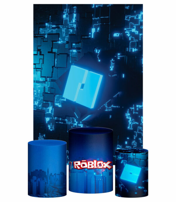 Kit Casado Roblox Menino Trio Capa Cilindro Retangular Tecido
