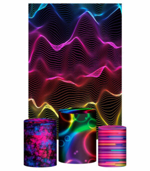 Kit Casado Asas de Neon Trio Capa Cilindro Retangular Tecido