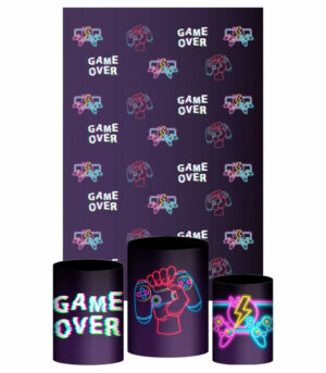 Kit Casado Game Trio Capa Cilindro Retangular Tecido