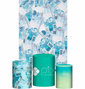 Kit Casado Pix Trio Capa Cilindro Retangular Tecido