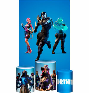 Kit Casado Fortnite Trio Capa Cilindro Retangular Tecido