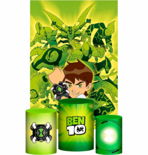 Kit Casado Ben 10 Trio Capa Cilindro Retangular Tecido