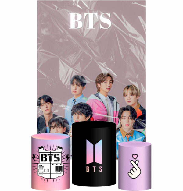 Kit Casado Bts Trio Capa Cilindro Retangular Tecido