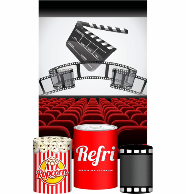 Kit Casado Cinema Trio Capa Cilindro Retangular Tecido