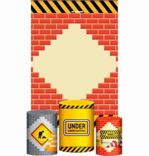 Kit Casado Construção Trio Capa Cilindro Retangular Tecido