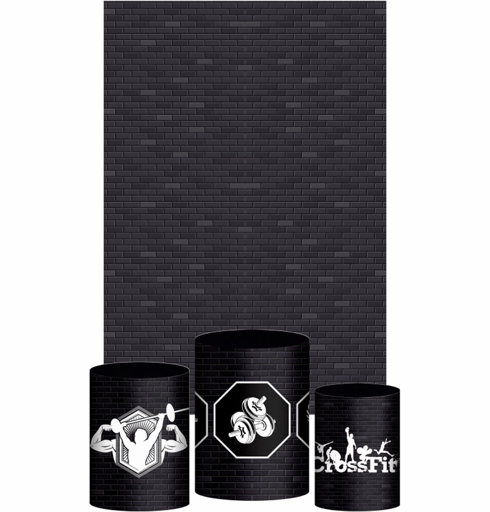 Kit Casado Crossfit Trio Capa Cilindro Retangular Tecido