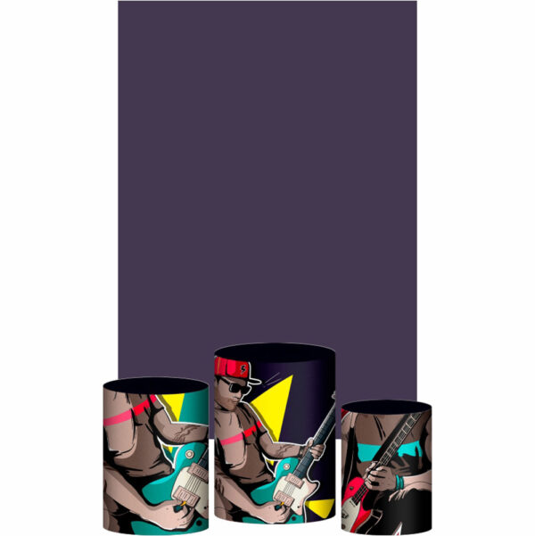 Kit Casado Rock Roll Trio Capa Cilindro Retangular Tecido