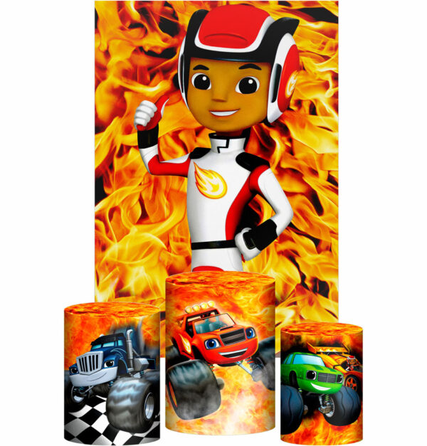 Kit Casado Blazer Monster Machine Trio Capa Cilindro Retangular Tecido